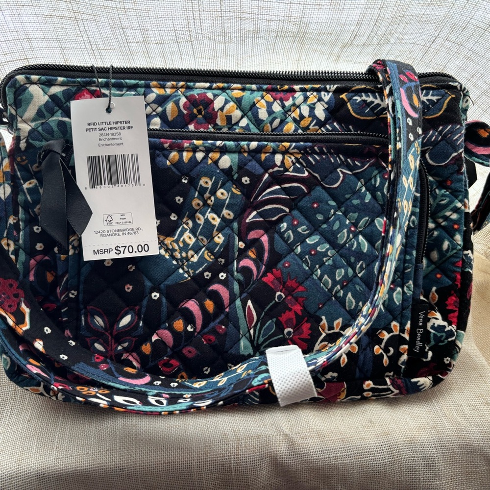 Vera Bradley Crossbody Bag - Navy and Multicolor Floral